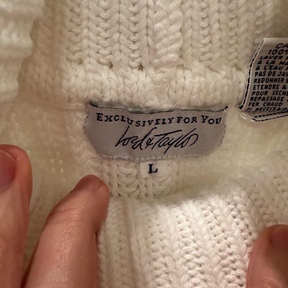 Lord & Taylor Ivory Sleeveless Turtleneck Sweater Size L - Picture 3 of 4
